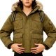 Olive Green Utility Hooded Puffer Jacket