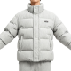 Light Gray Ribbed Stand-Collar Puffer Jacket